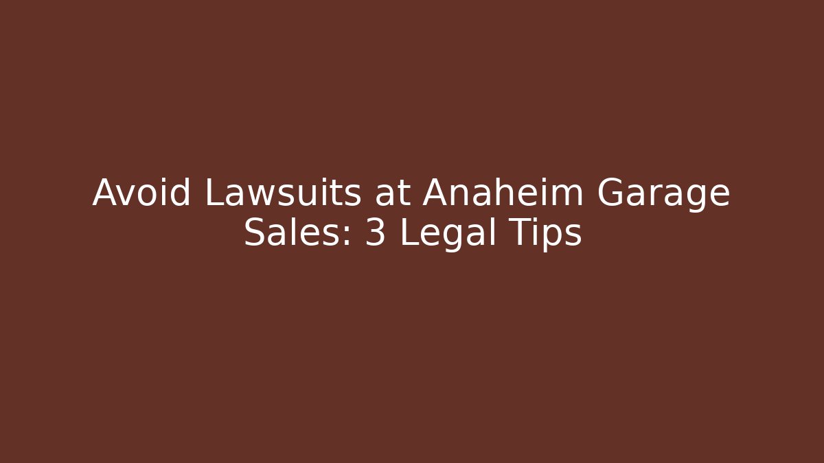 Avoid Lawsuits at Anaheim Garage Sales: 3 Legal Tips