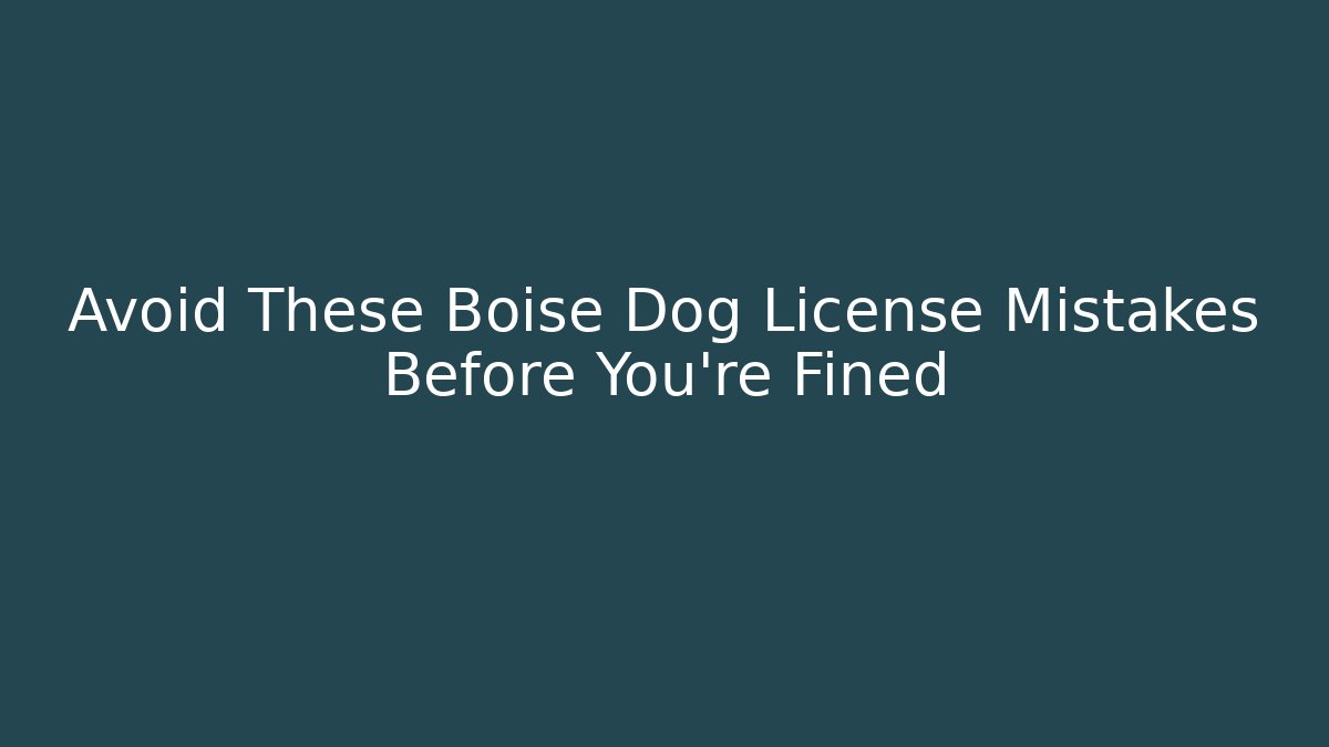Avoid These Boise Dog License Mistakes Before You're Fined