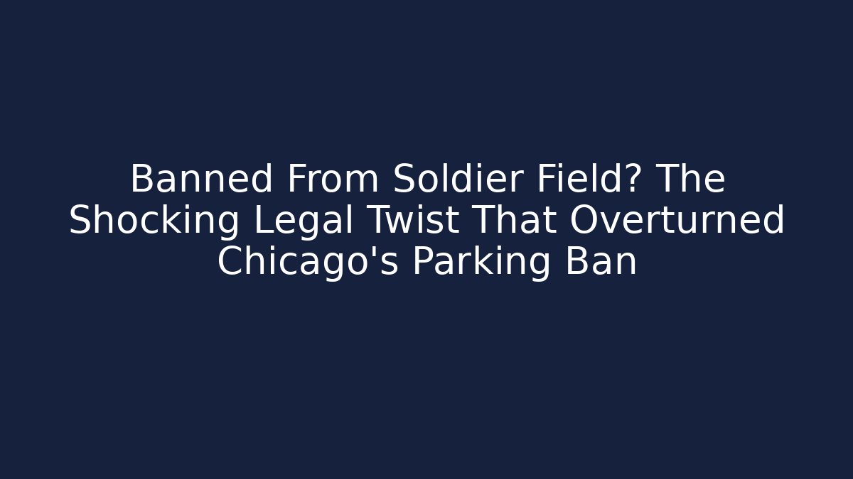 Banned From Soldier Field? The Shocking Legal Twist That Overturned Chicago’s Parking Ban