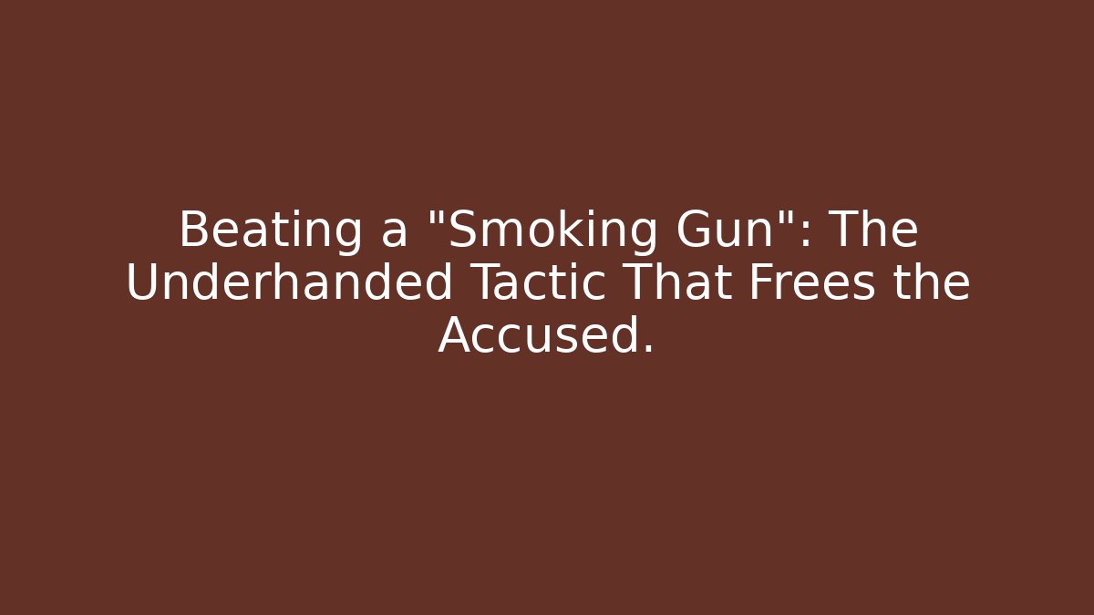 Beating a “Smoking Gun”: The Underhanded Tactic That Frees the Accused.