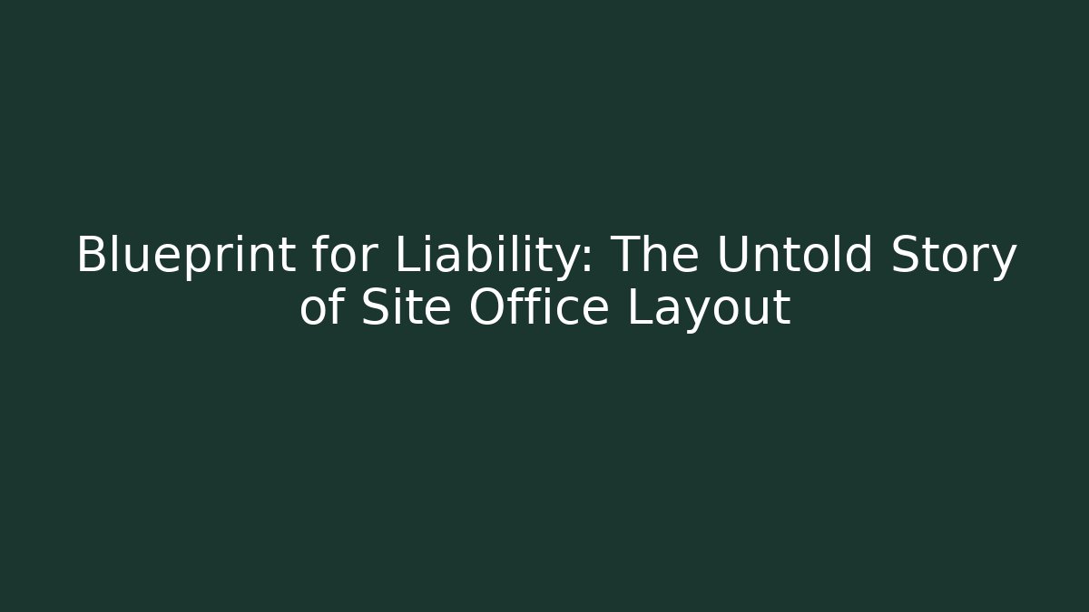 Blueprint for Liability: The Untold Story of Site Office Layout