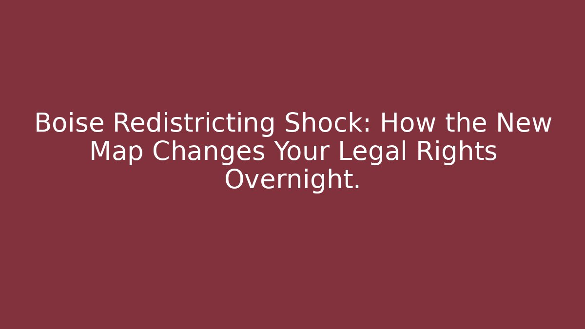 Boise Redistricting Shock: How the New Map Changes Your Legal Rights Overnight. - Magmic