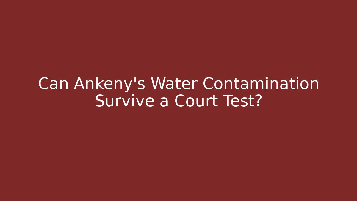 Can Ankeny’s Water Contamination Survive a Court Test?