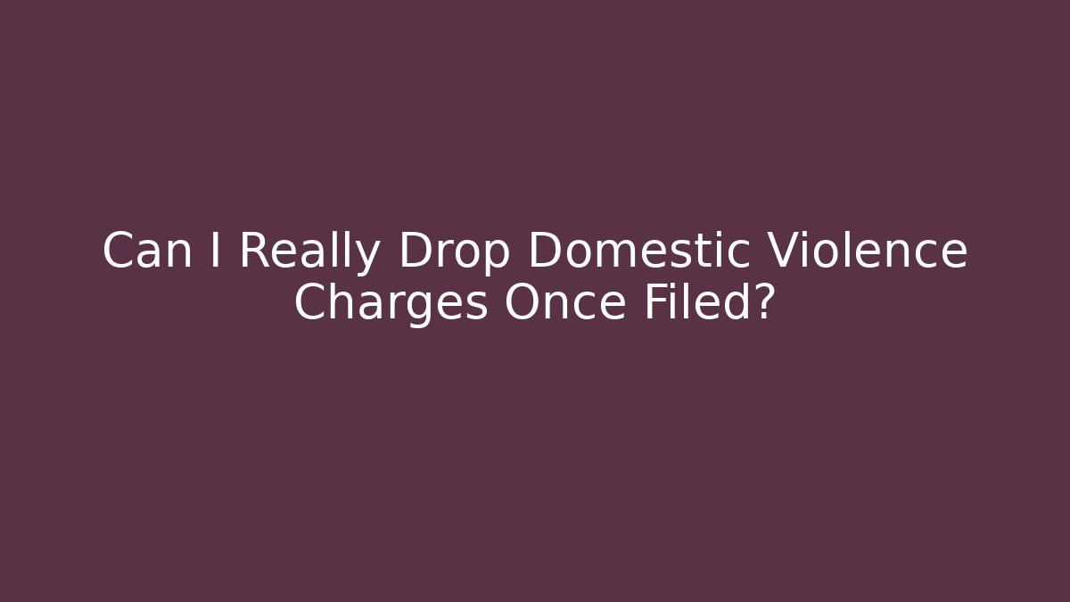 Can I Really Drop Domestic Violence Charges Once Filed?