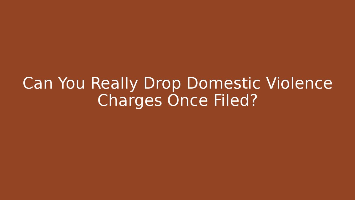 Can You Really Drop Domestic Violence Charges Once Filed?