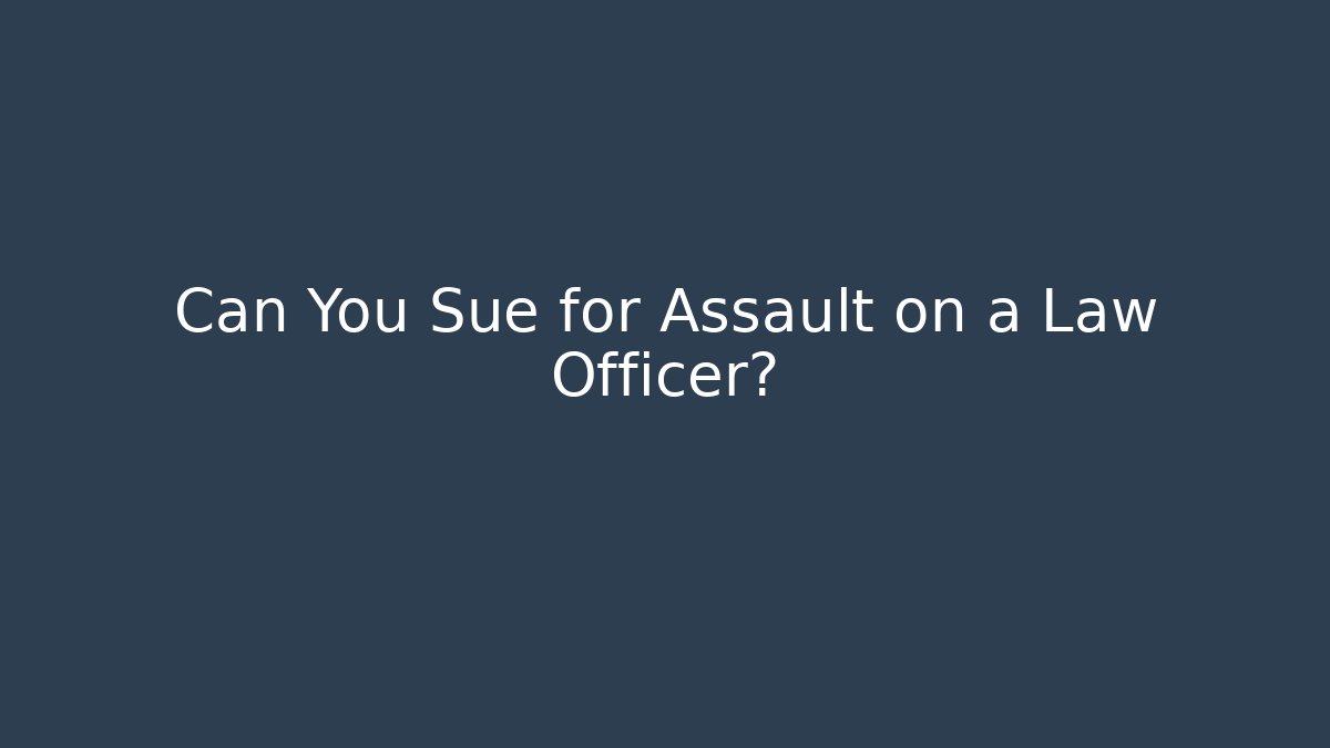 Can You Sue for Assault on a Law Officer?
