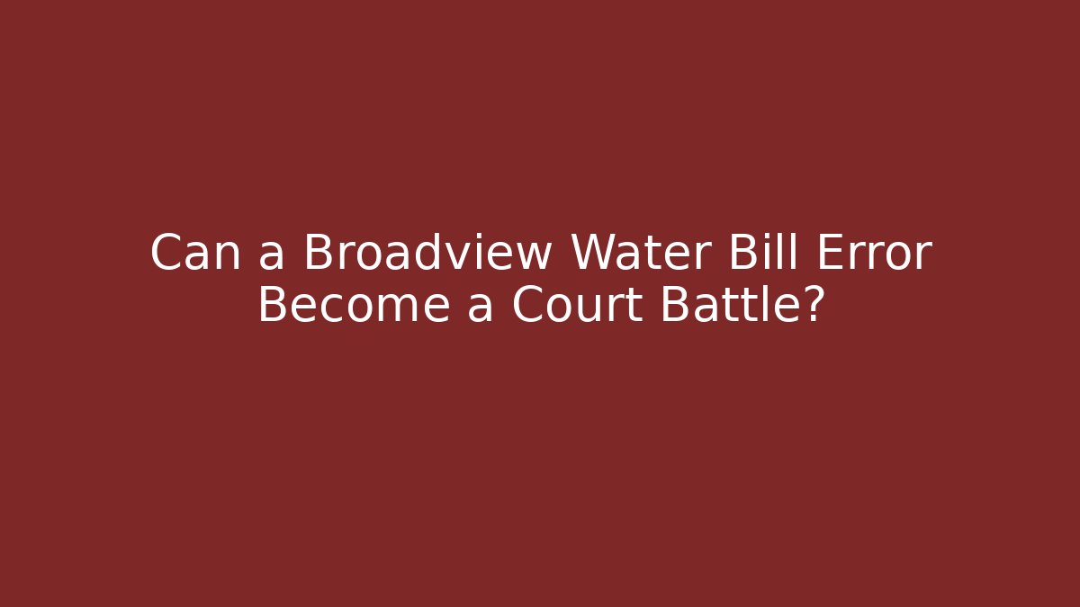 Can a Broadview Water Bill Error Become a Court Battle?