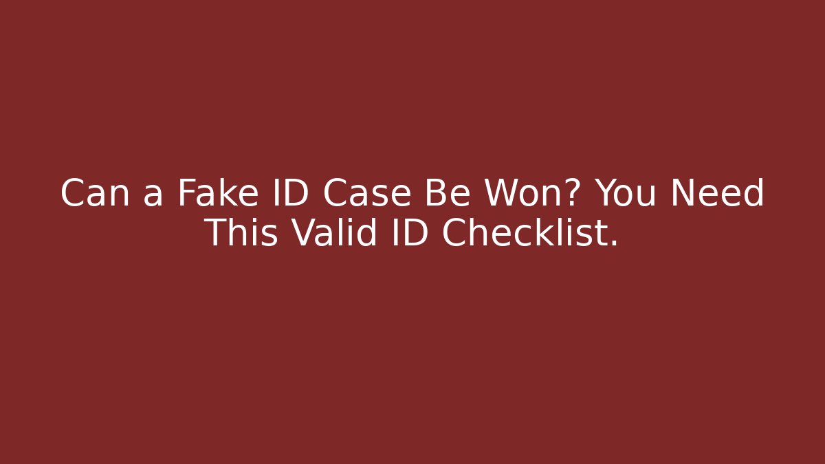 Can a Fake ID Case Be Won? You Need This Valid ID Checklist.