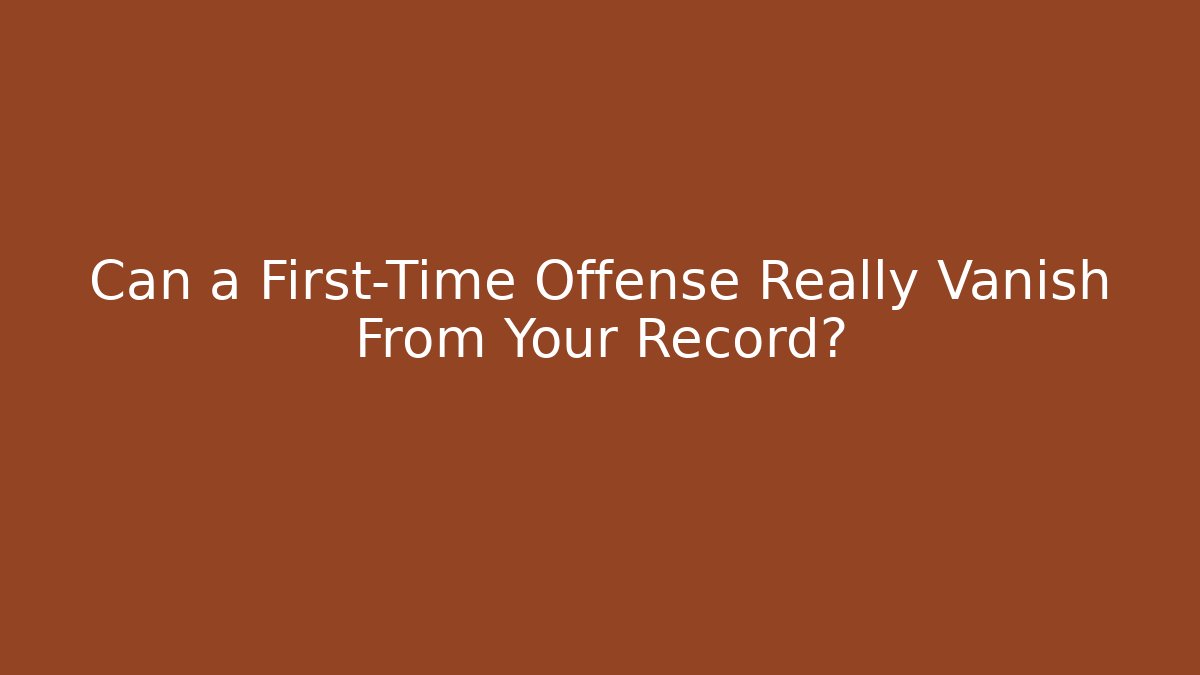 Can a First-Time Offense Really Vanish From Your Record?