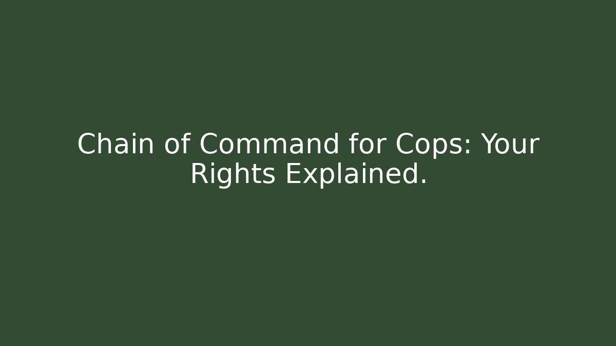 Chain of Command for Cops: Your Rights Explained. - Magmic