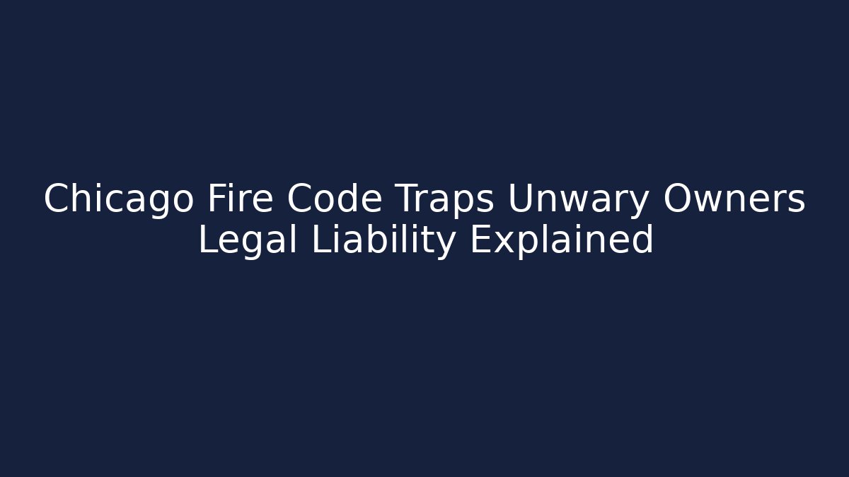Chicago Fire Code Traps Unwary Owners Legal Liability Explained - Magmic