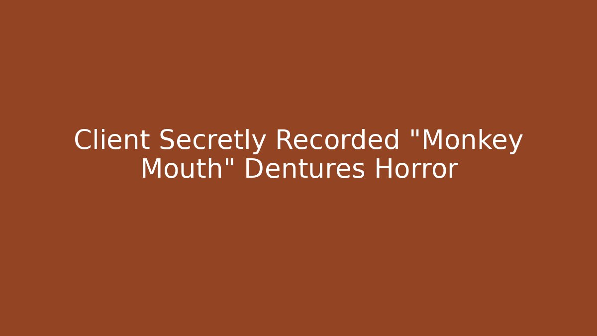 Client Secretly Recorded "Monkey Mouth" Dentures Horror