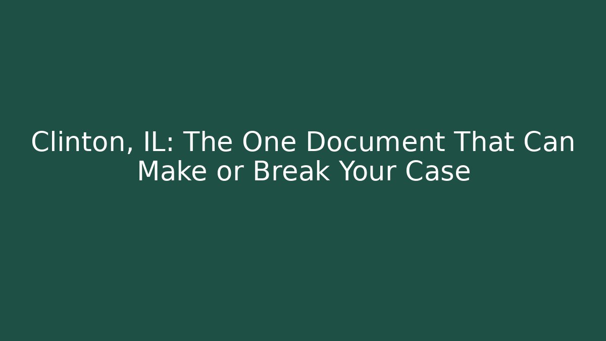 Clinton, IL: The One Document That Can Make or Break Your Case - Magmic