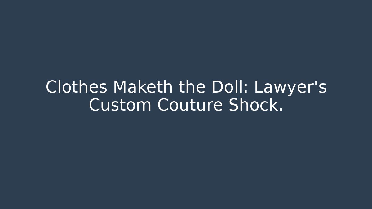 Clothes Maketh the Doll: Lawyer's Custom Couture Shock.