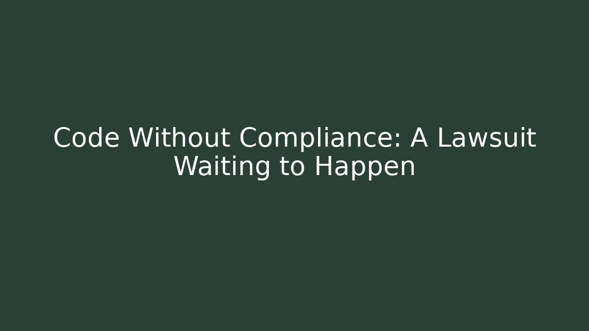 Code Without Compliance: A Lawsuit Waiting to Happen
