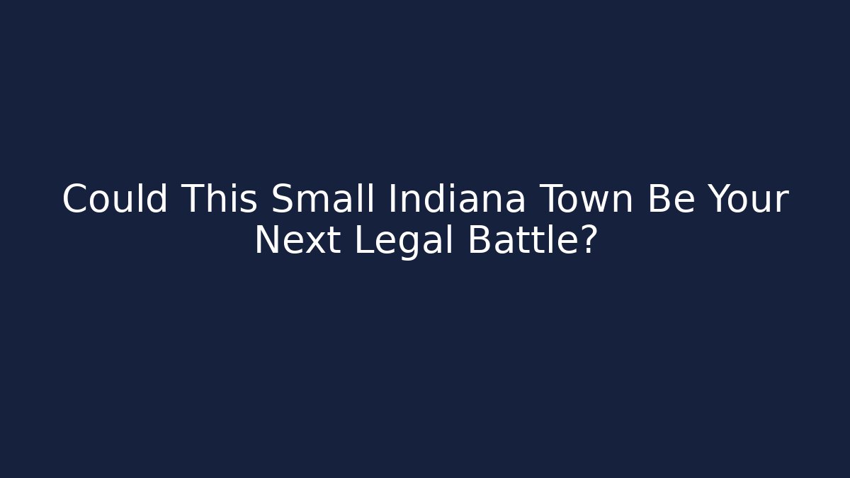 Could This Small Indiana Town Be Your Next Legal Battle?