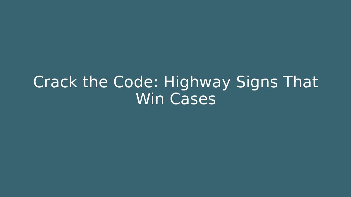 Crack the Code: Highway Signs That Win Cases - Magmic