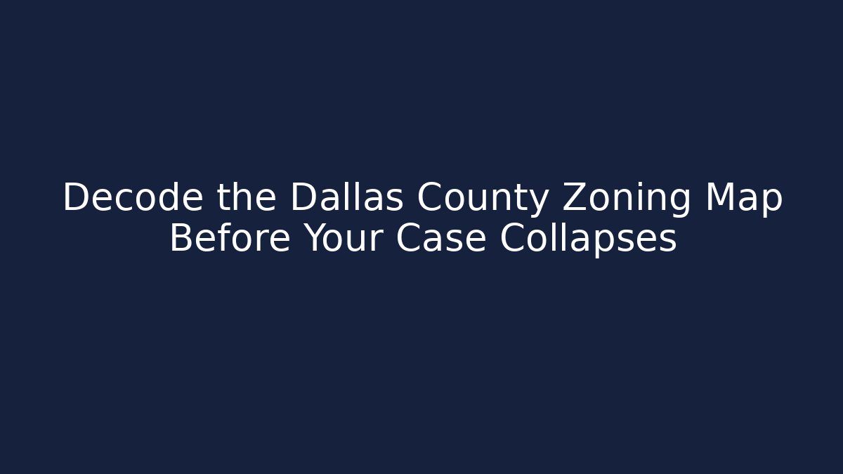 Decode the Dallas County Zoning Map Before Your Case Collapses