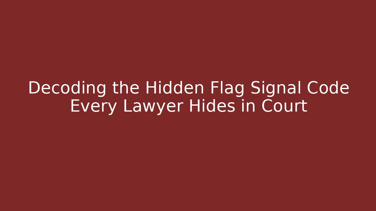 Decoding the Hidden Flag Signal Code Every Lawyer Hides in Court - Magmic