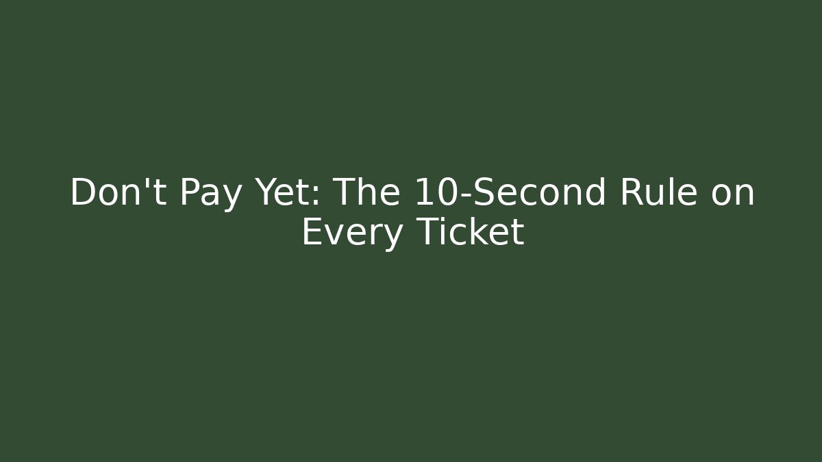 Don't Pay Yet: The 10-Second Rule on Every Ticket