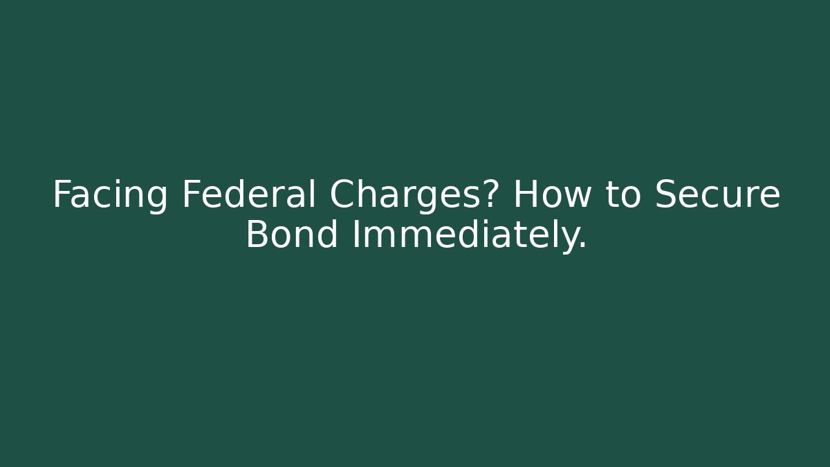 Facing Federal Charges? How to Secure Bond Immediately.