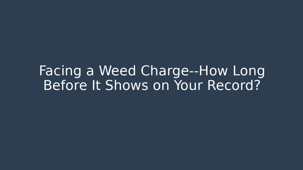 Facing a Weed Charge—How Long Before It Shows on Your Record? - Magmic