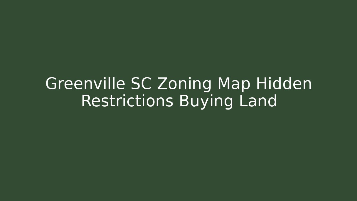 Greenville SC Zoning Map Hidden Restrictions Buying Land