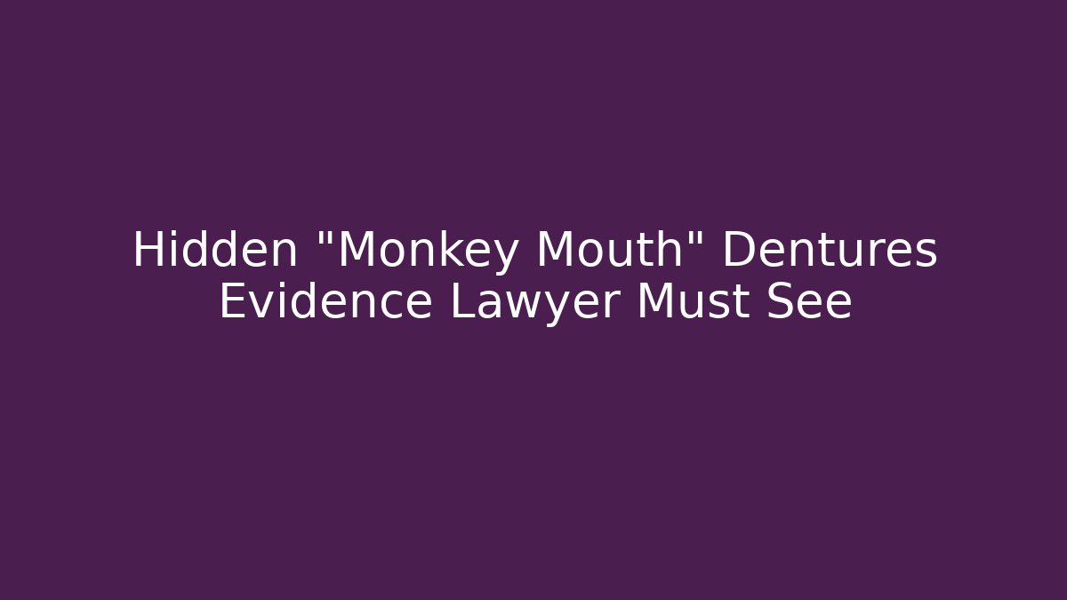 Hidden "Monkey Mouth" Dentures Evidence Lawyer Must See
