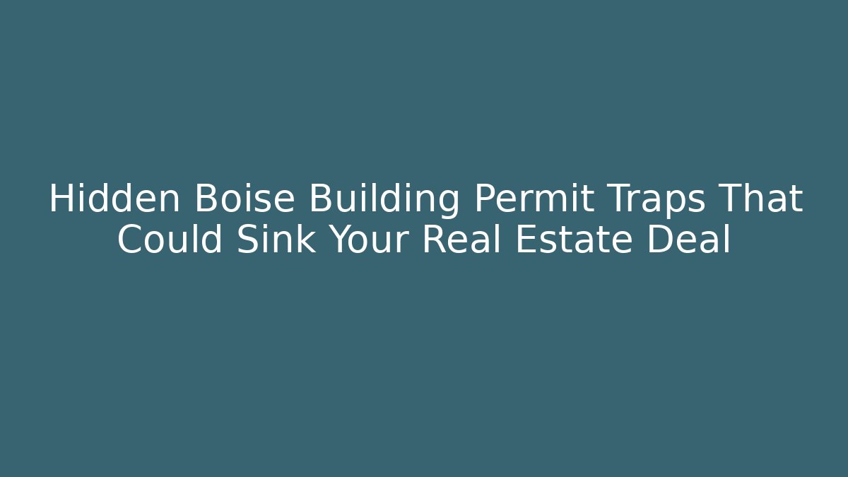 Hidden Boise Building Permit Traps That Could Sink Your Real Estate Deal