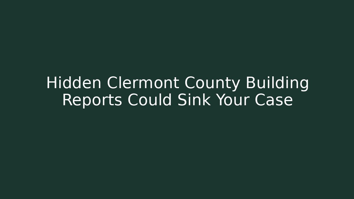 Hidden Clermont County Building Reports Could Sink Your Case - Magmic