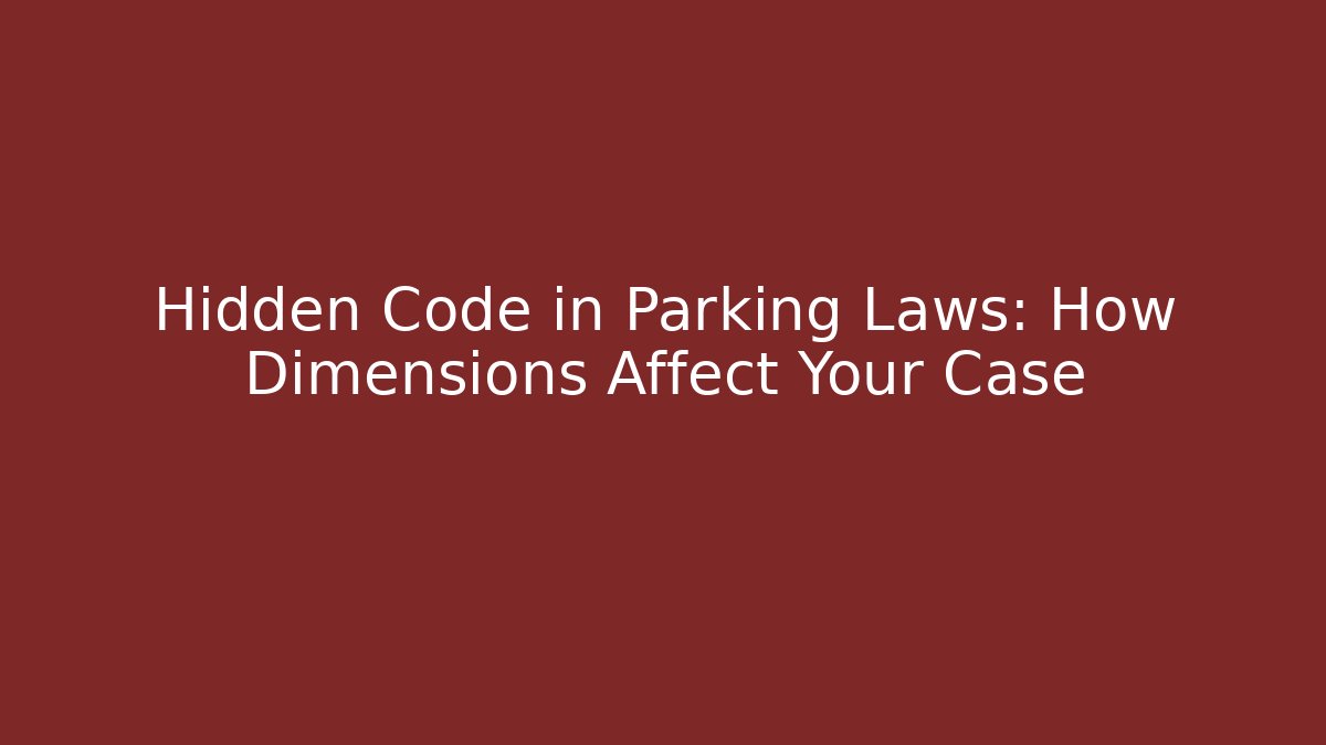 Hidden Code in Parking Laws: How Dimensions Affect Your Case - Magmic