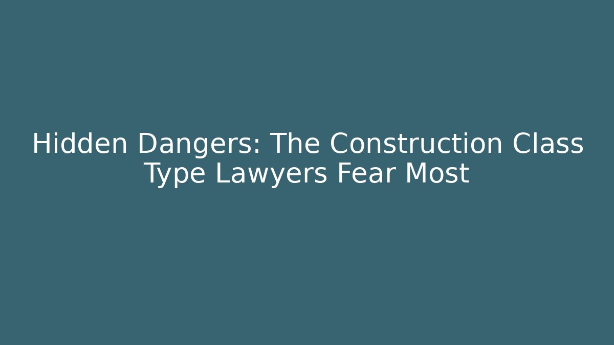 Hidden Dangers: The Construction Class Type Lawyers Fear Most - Magmic