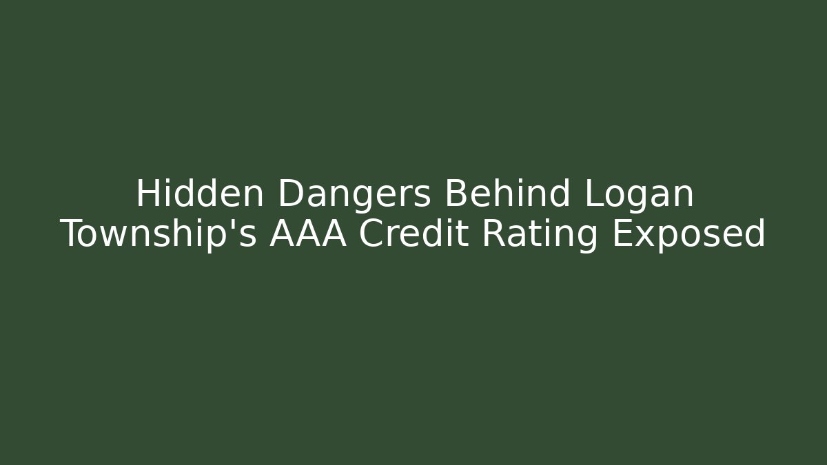 Hidden Dangers Behind Logan Township's AAA Credit Rating Exposed