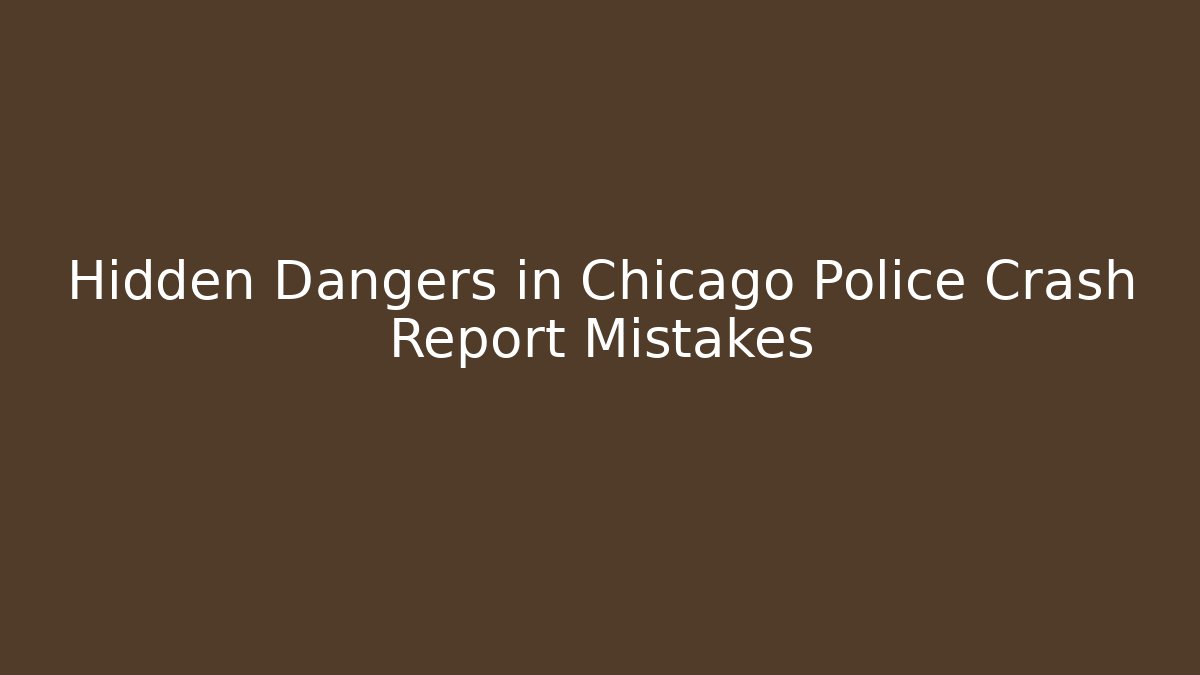 Hidden Dangers in Chicago Police Crash Report Mistakes