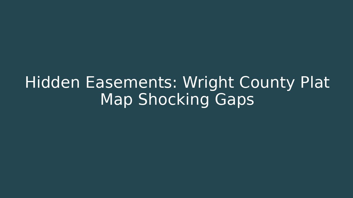 Hidden Easements: Wright County Plat Map Shocking Gaps