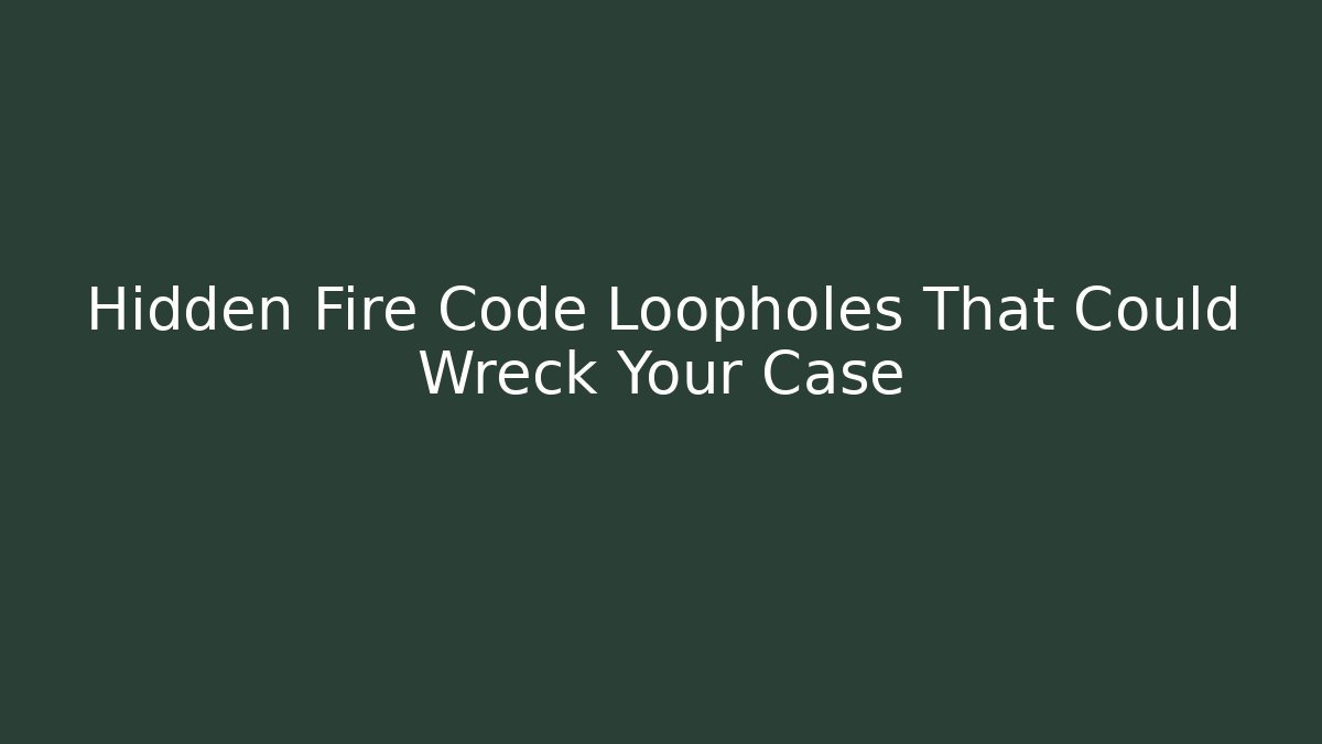 Hidden Fire Code Loopholes That Could Wreck Your Case - Magmic