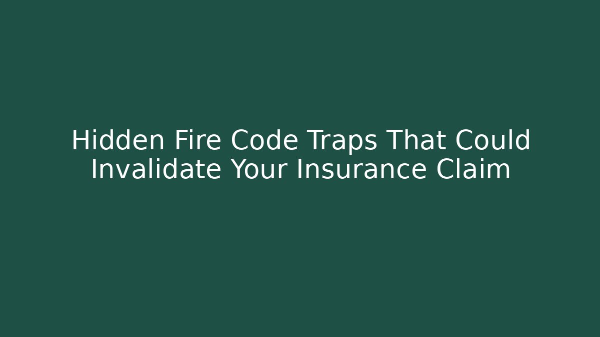 Hidden Fire Code Traps That Could Invalidate Your Insurance Claim