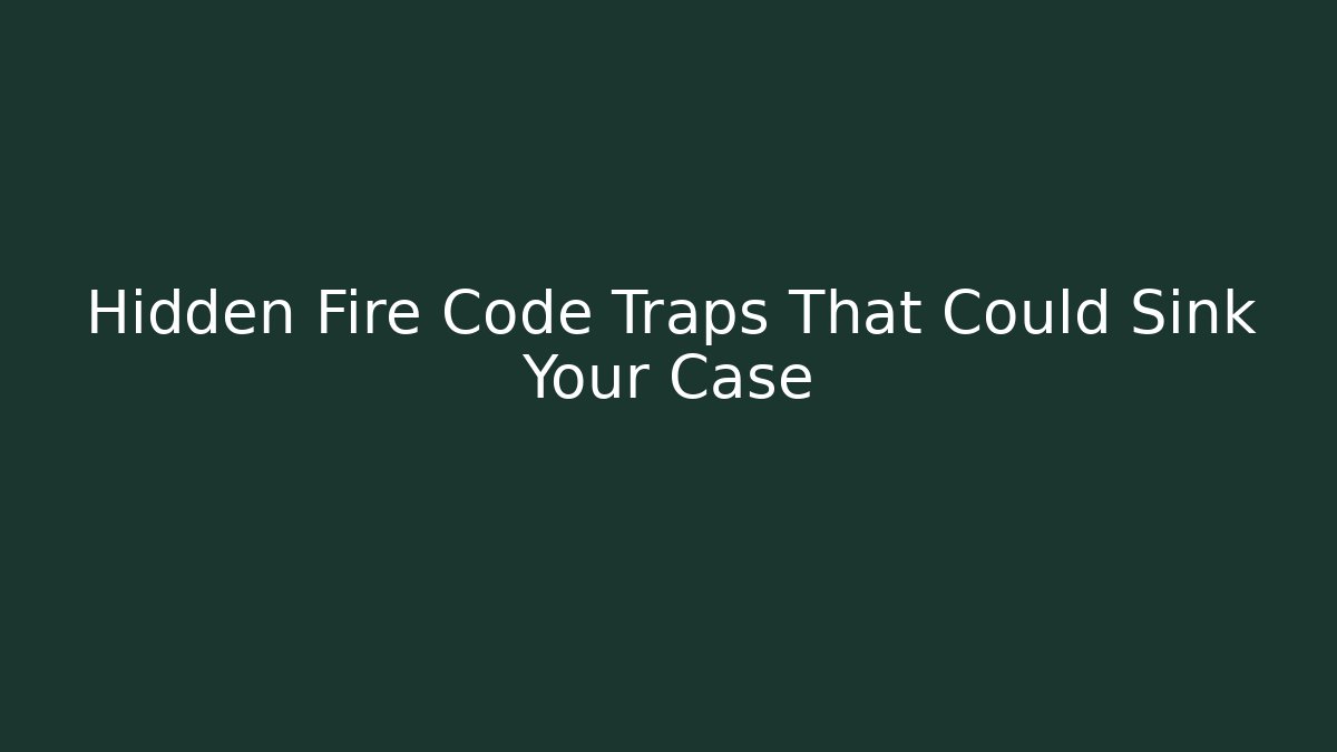 Hidden Fire Code Traps That Could Sink Your Case