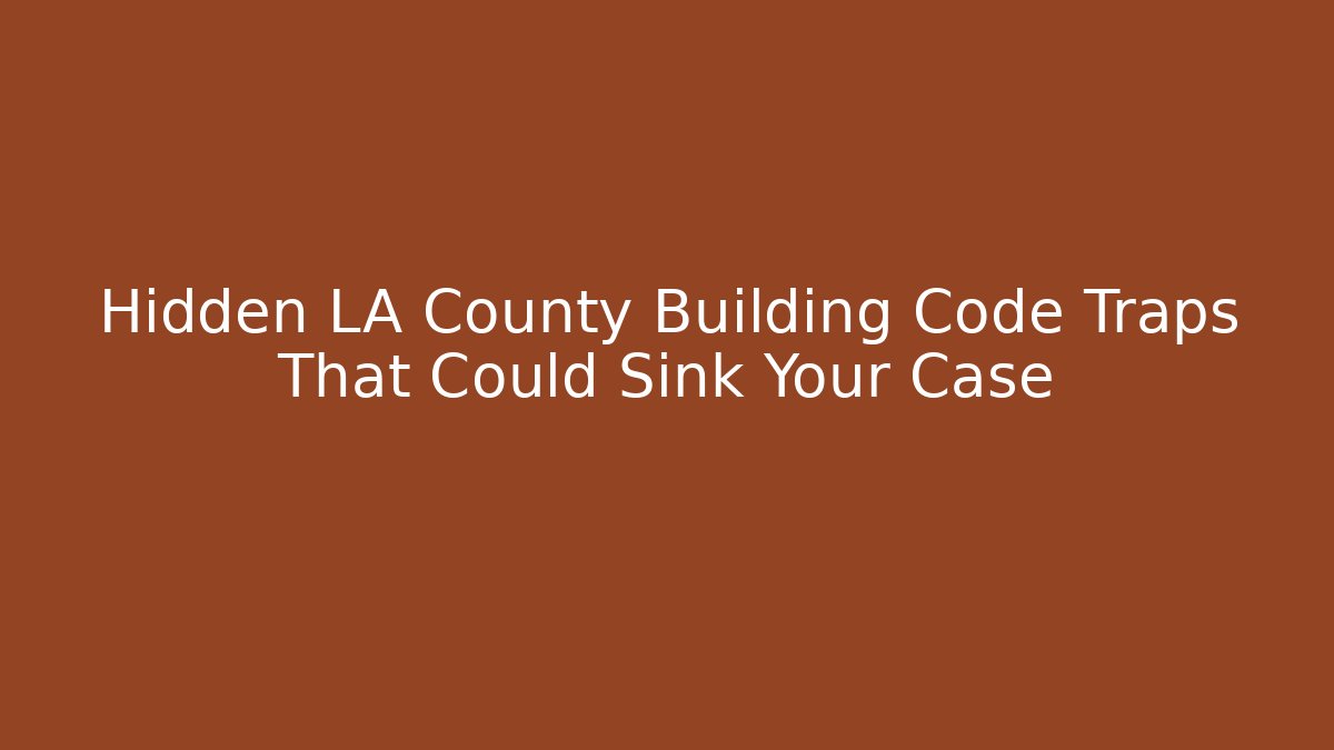 Hidden LA County Building Code Traps That Could Sink Your Case