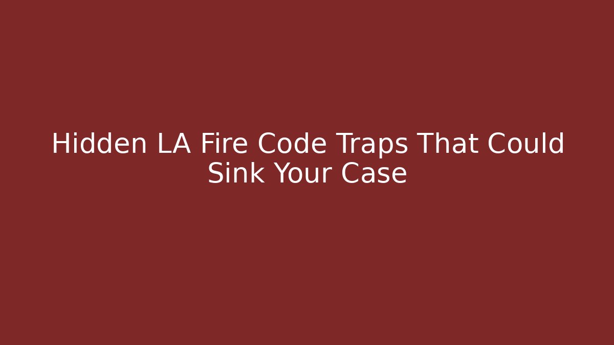 Hidden LA Fire Code Traps That Could Sink Your Case - Magmic