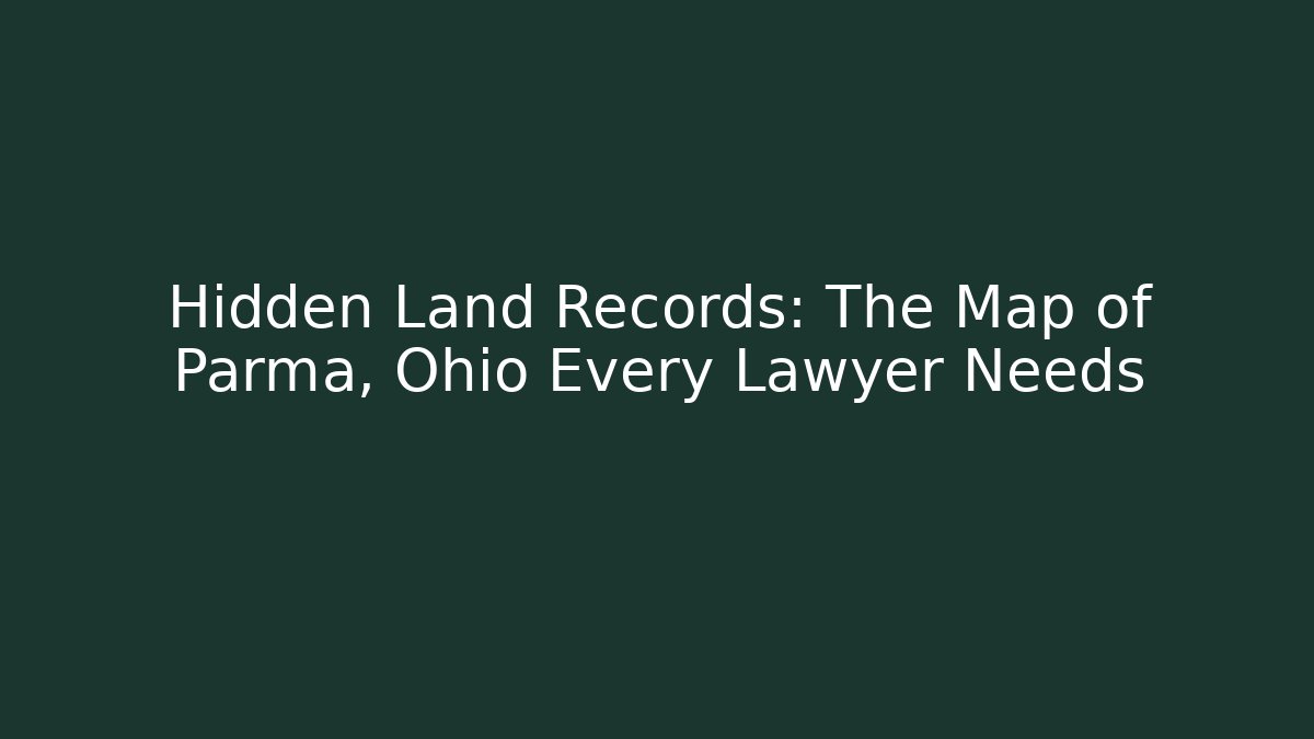 Hidden Land Records: The Map of Parma, Ohio Every Lawyer Needs