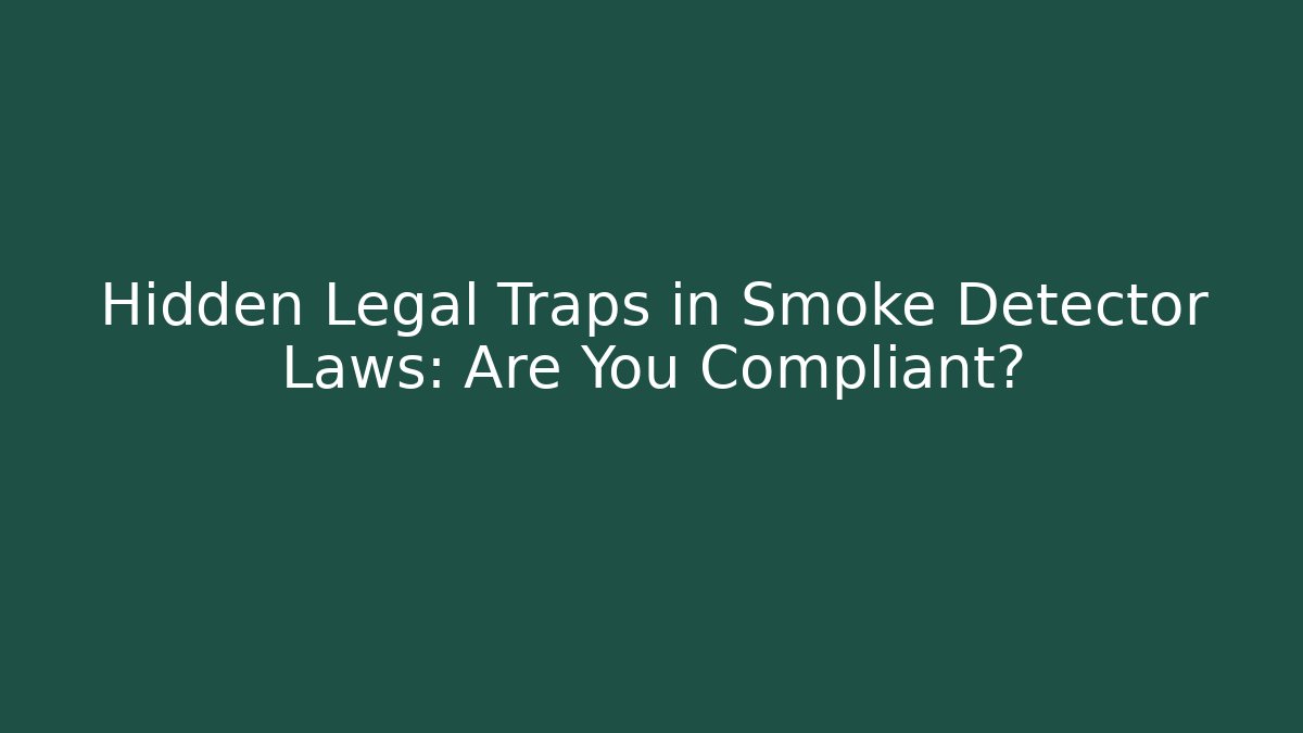 Hidden Legal Traps in Smoke Detector Laws: Are You Compliant?