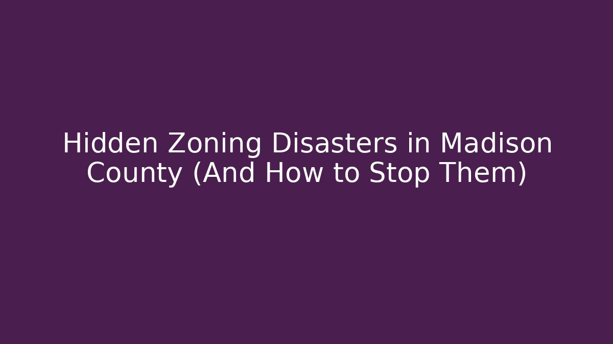 Hidden Zoning Disasters in Madison County (And How to Stop Them)