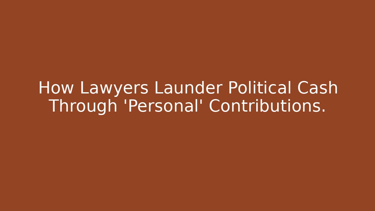 How Lawyers Launder Political Cash Through ‘Personal’ Contributions.