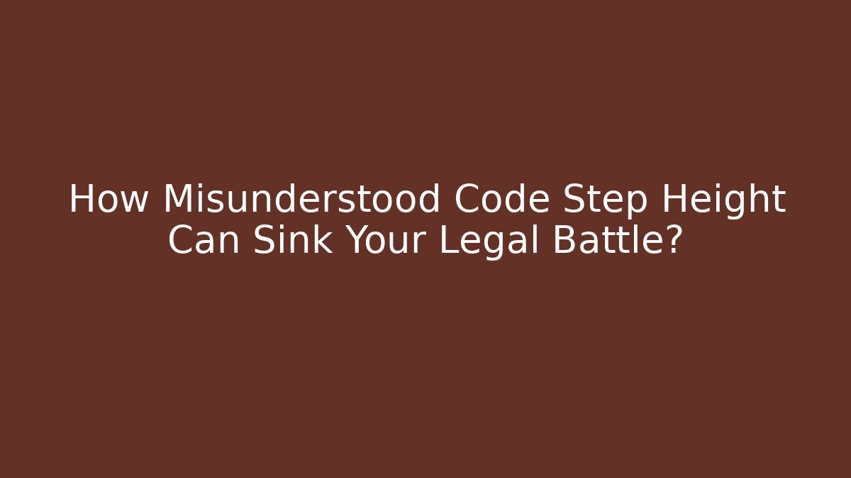 How Misunderstood Code Step Height Can Sink Your Legal Battle? - Magmic