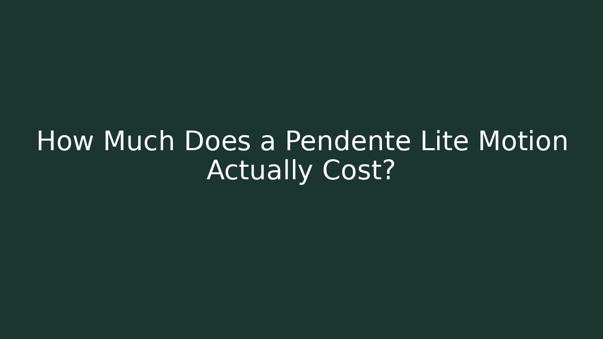 How Much Does a Pendente Lite Motion Actually Cost?