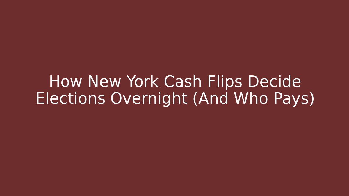 How New York Cash Flips Decide Elections Overnight (And Who Pays)