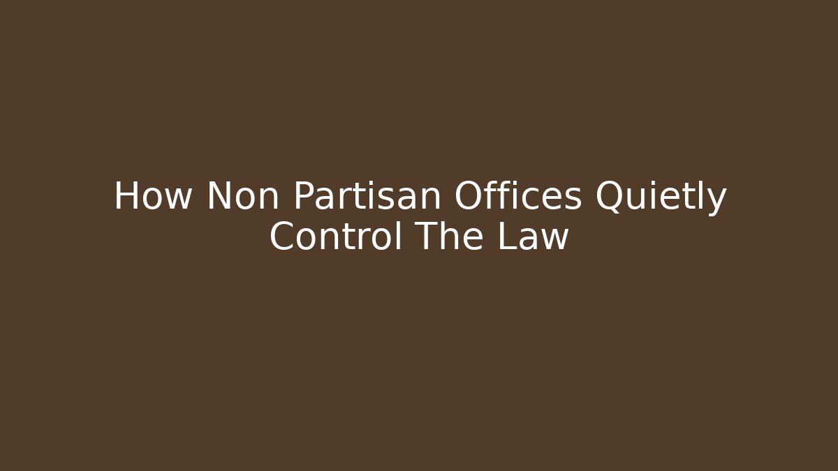 How Non Partisan Offices Quietly Control The Law - Magmic