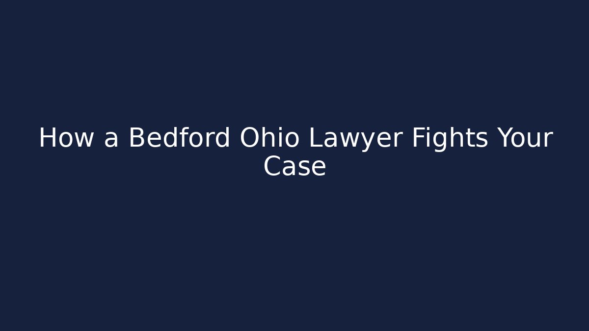 How a Bedford Ohio Lawyer Fights Your Case - Magmic