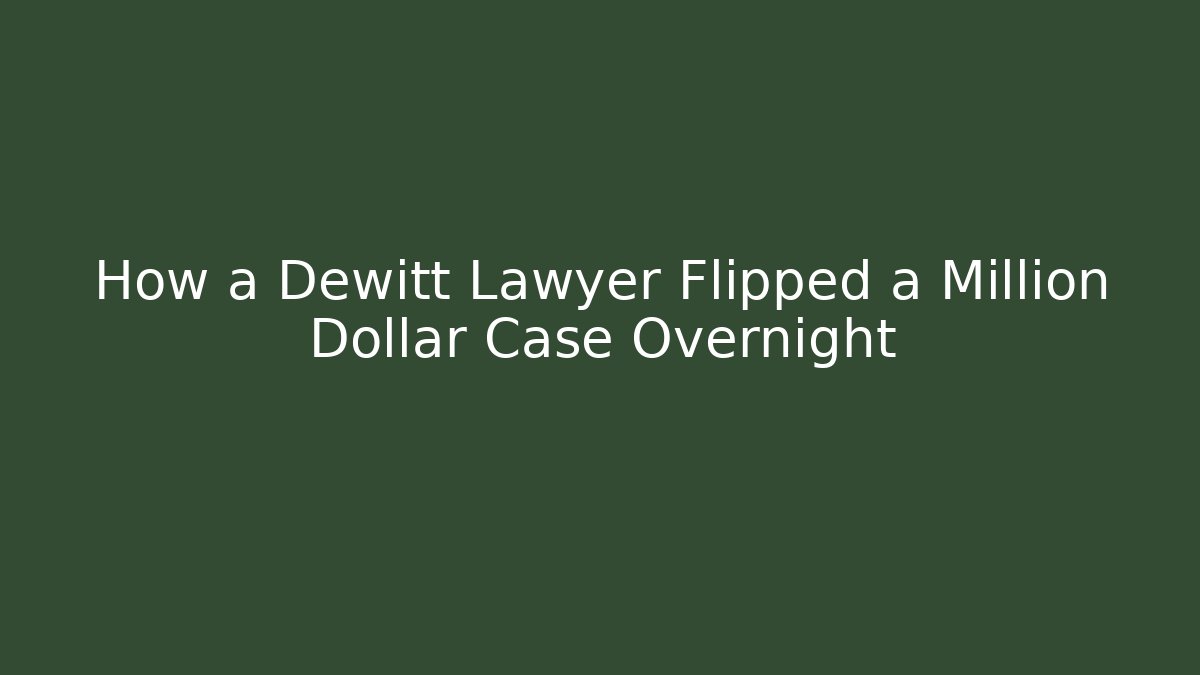How a Dewitt Lawyer Flipped a Million Dollar Case Overnight